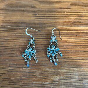 Vintage Chandelier Earrings in Cerulean Blue